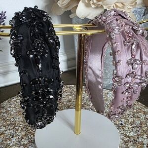 Chic Beaded Headbands - Black and Pink